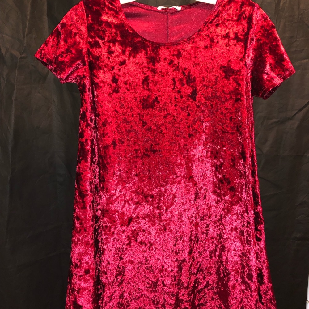 Crushed velvet T-shirt dress